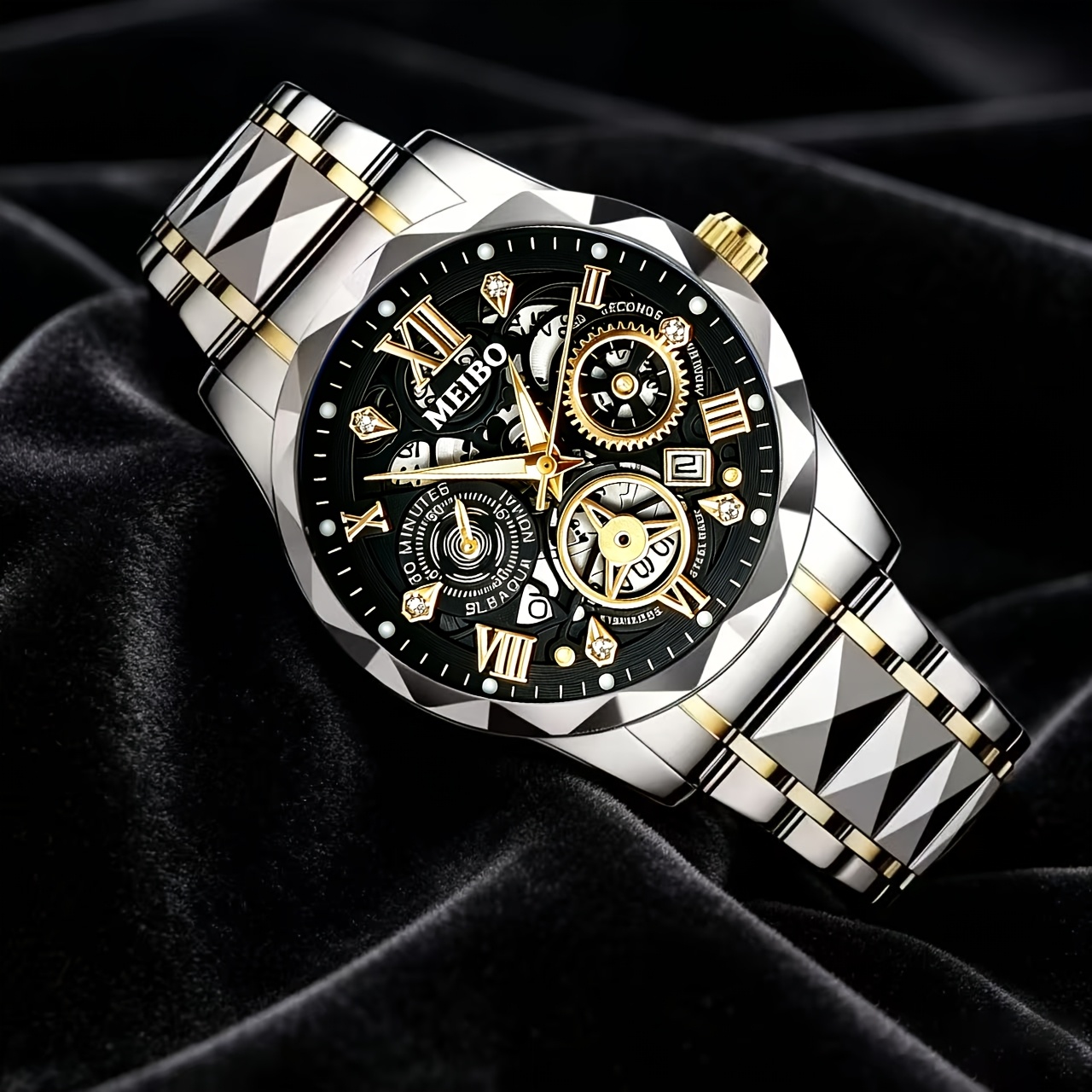 casual dress watch mens quartz wristwatch dial roman SIZE:4S-2M-1L Analog watch BFCM24_ROWMDS Party Invitation Dress Code