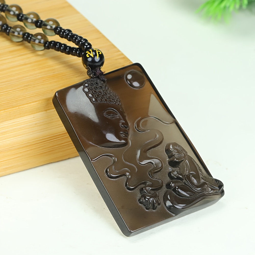 Men's & Women's Natural Ice-Type Obsidian Pendant Necklace