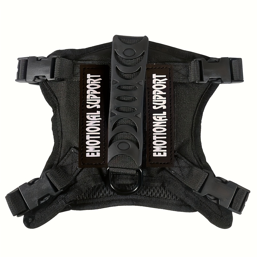 Image of Adjustable 600d Escape-proof Pet Harness With 2 Removable 'emotional Support' Patches - Durable, Comfortable, And Stylish Training Gear For Cats And Small Dogs