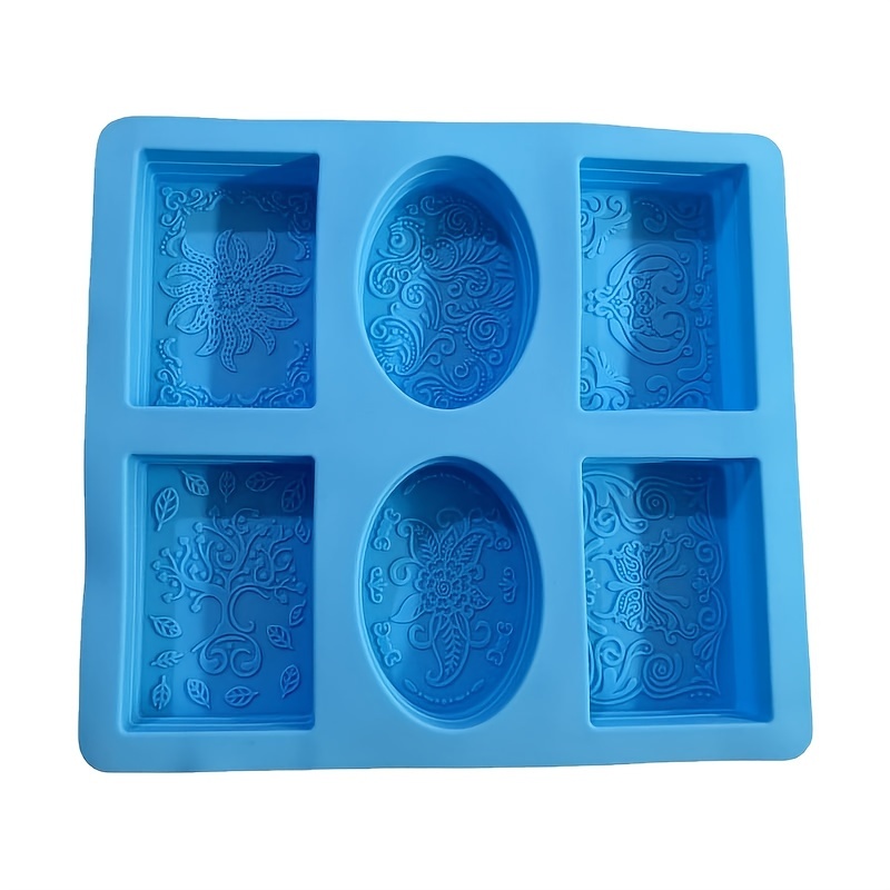 TEMU Stampo in Silicone a 6 Cavit� con Motivo a Pizzo per Torte, Candele & Saponi - Forma Ovale Rettangolare, per Appassionati di Artigianato