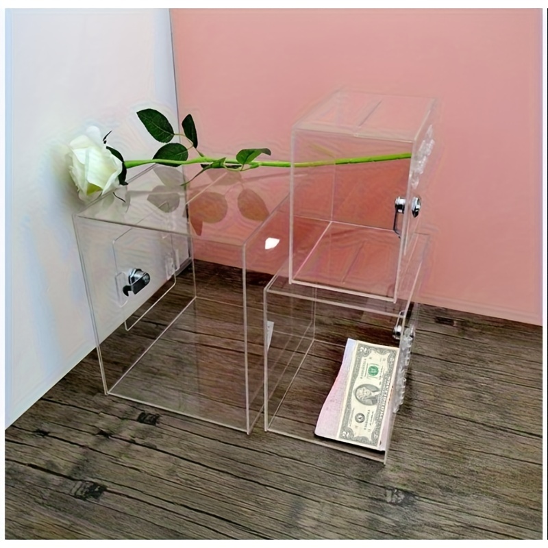 3pcs acrylic jewelry display box set clear square hollow storage cases with sturdy metal clasp   organizing and   presenting desserts cakes and accessories jewelry display Product details 2