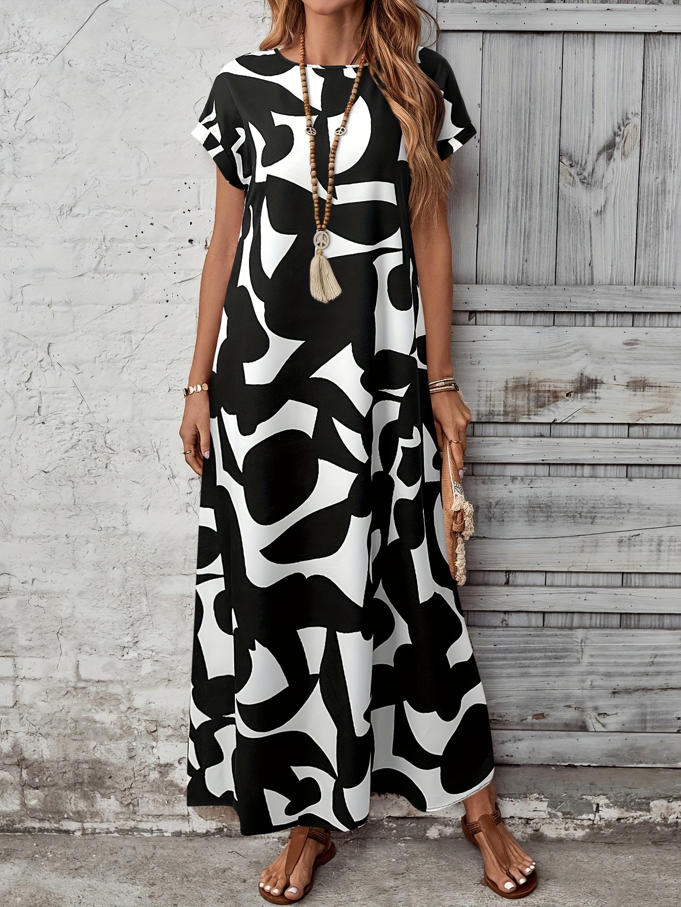 long black dress casual outfit sold on Temu United States
