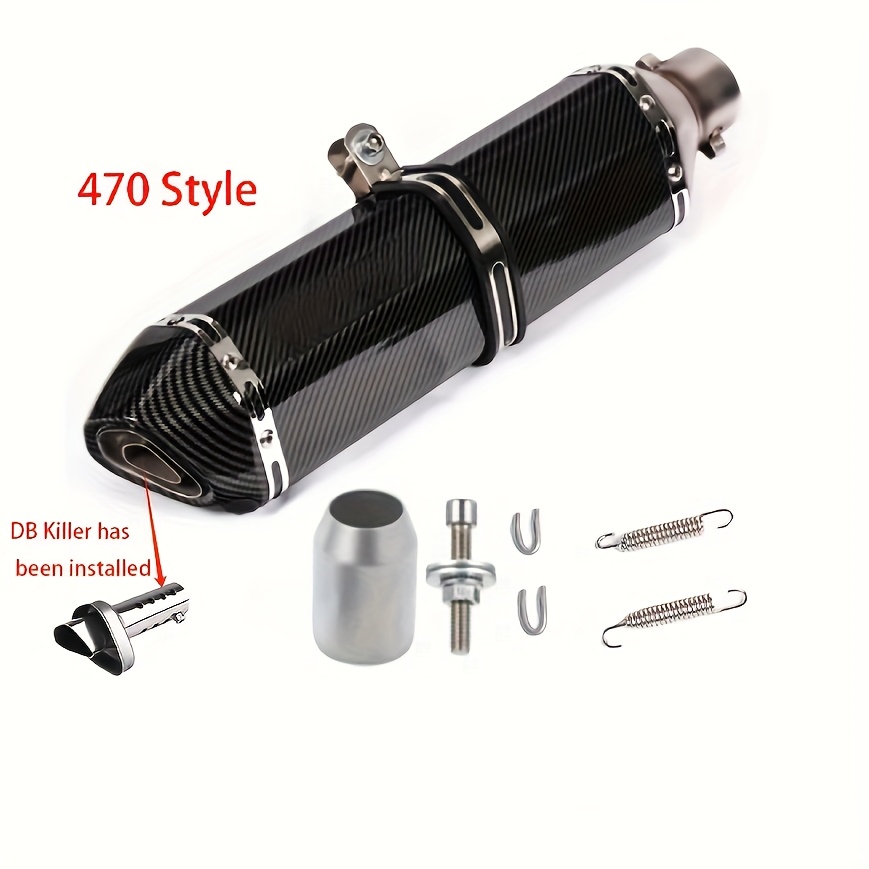 1pc stainless steel motorcycle exhaust pipe 38 51mm universal fit db killer built in compatible with street motor scooters off road motorcycles details 8