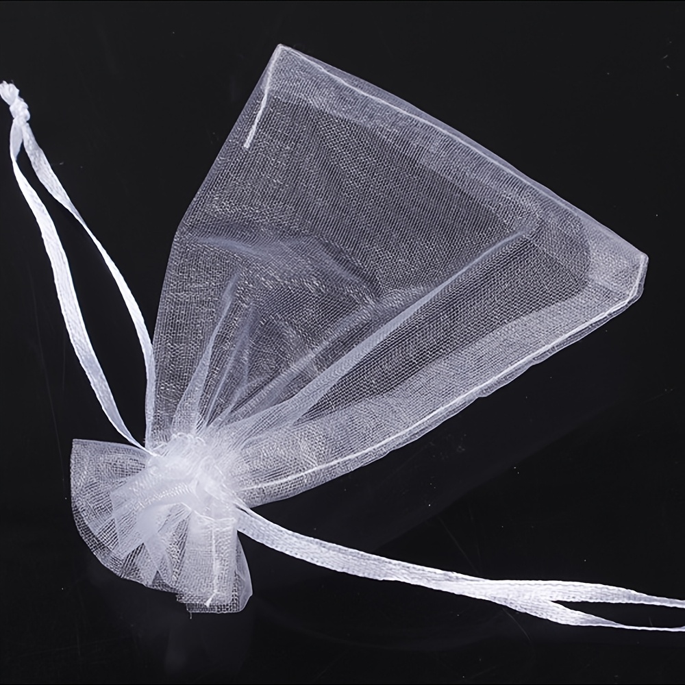 4X6 Inch Sheer Organza Drawstring Bags, 10pcs for Gifts