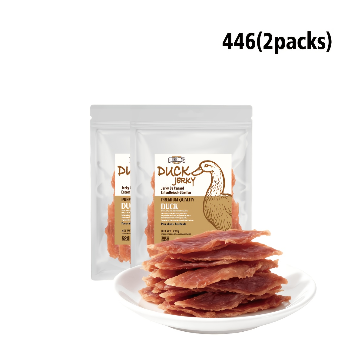 TEMU Echter Entenbrust-Jerky-Hundeleckerbissen für kleine & große Hunde – Natürliche dehydrierte Entenbrust-Proteinstreifen, ohne künstliche