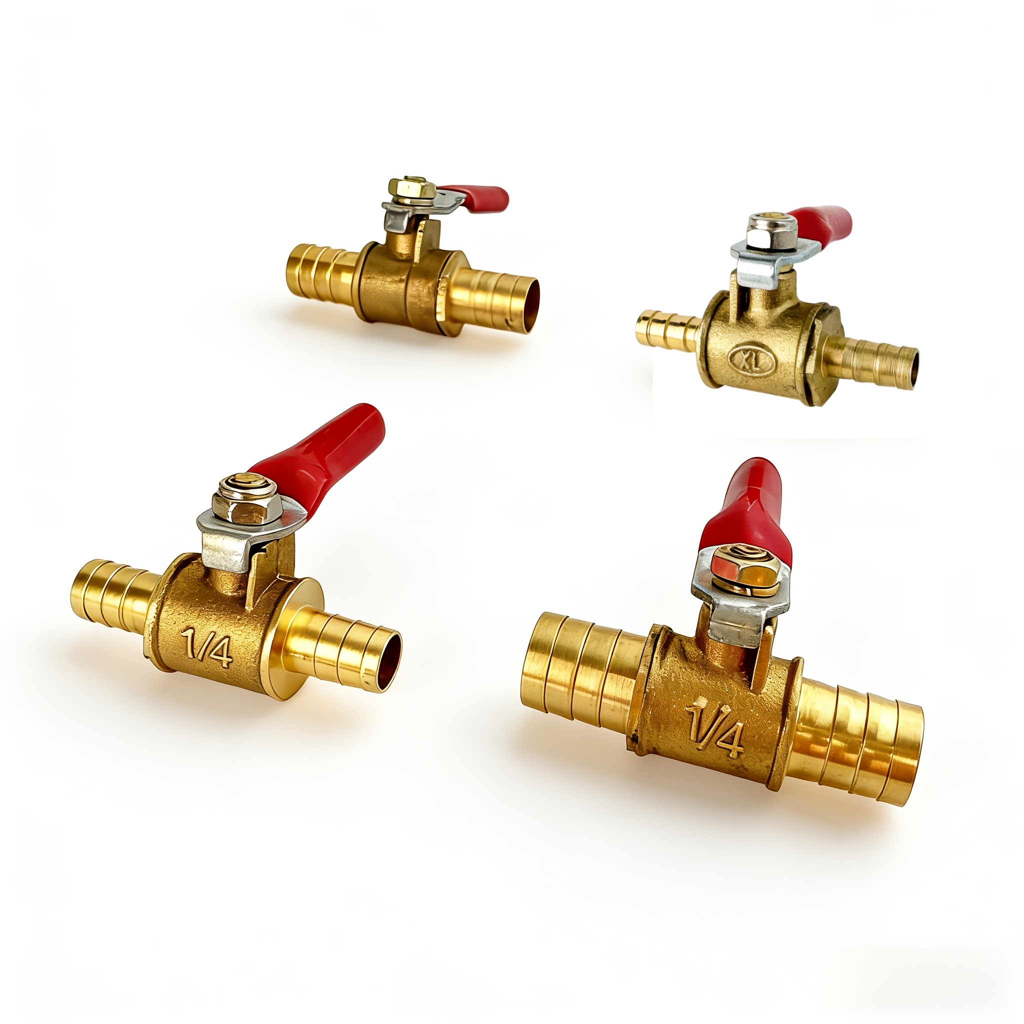 2pcs Hand-held Brass Ball Valve - 1/4 Inch Ball Joint Suitable For Hoses, Pipes, Providing 6mm/8mm/10mm/12mm Sizes, For Water And Air Control