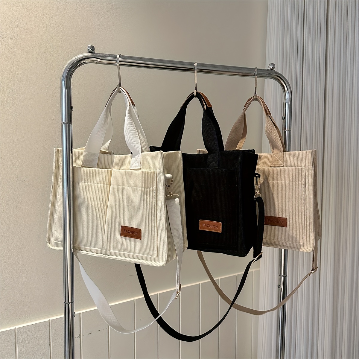 

Sac Cabas En Velours Côtelé, Sac Bandoulière À Poches Multiples, Sac À Main Et Sac À Main Décontracté Pour Femme Pour L'automne Et L'hiver