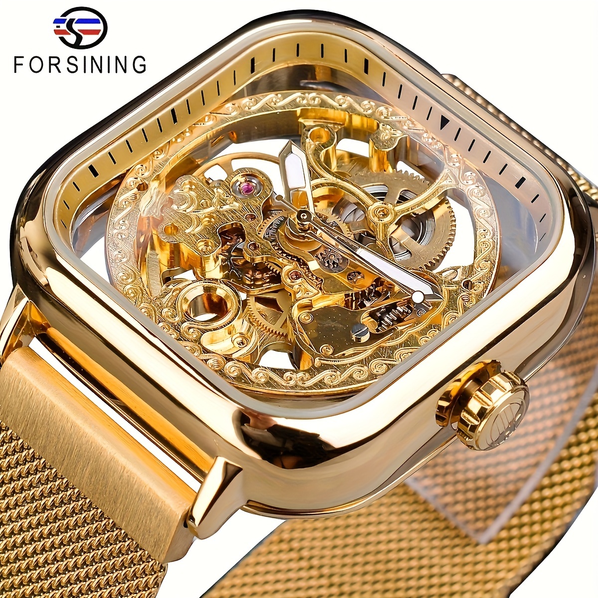 

Forsining Mechanical - Engraved, Hands, Steel , -winding - For Him