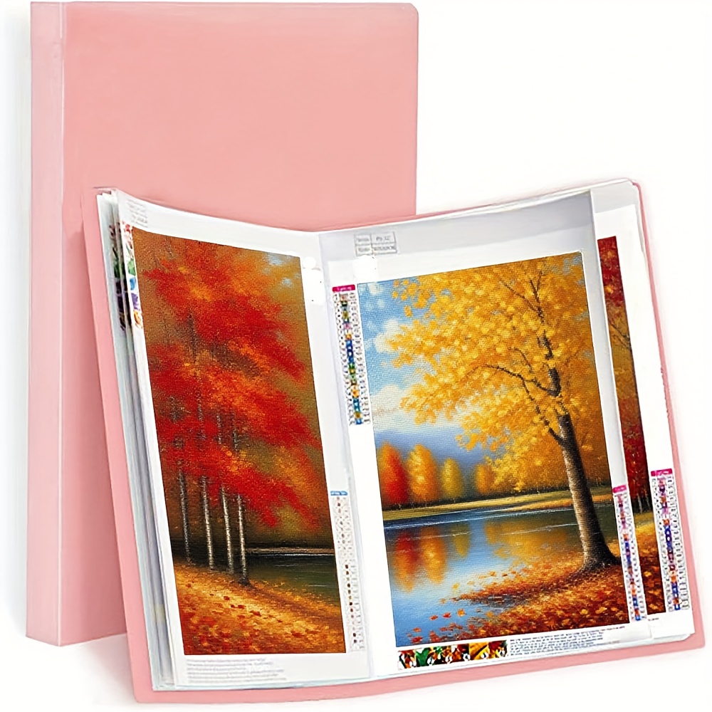 Album Rangement Diamond Painting A3 – 60 Pages, Jusqu'à 180 Feuilles – Poignée, Film Transparent Protecteur – Rose - 5