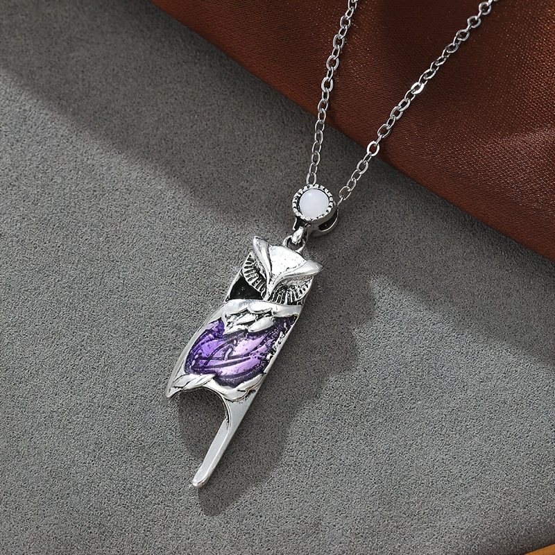 TEMU A Stylish And Unique Silvery Chain Necklace Featuring A Pendant, Easy And