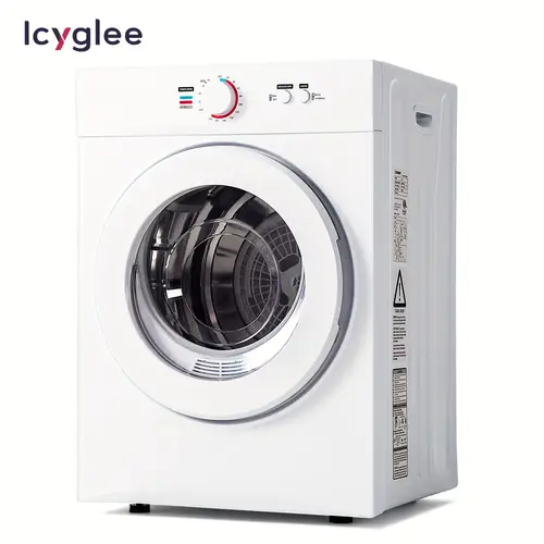 compact dryer 1 7 1 8 2 75 cu ft portable with exhaust duct with stainless steel liner four function small dryer machine suitable for apartments dorm rvs white