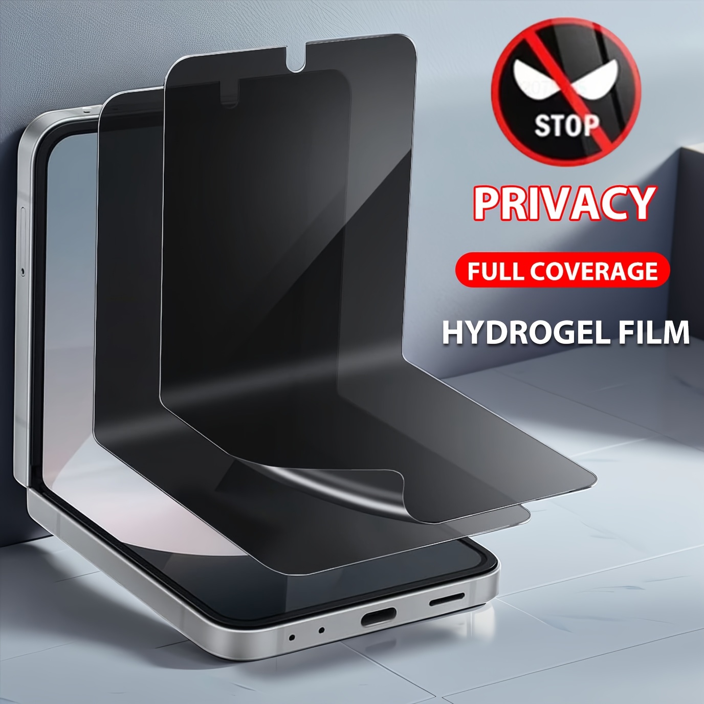 Image of 2pcs Privacy Film Hydrogel Screen Protector Compatible With Flip6 Flip5 Flip4 Flip3/ Z Flip 7 6 5 4 3 5g, [case Friendly][] Anti-spy Soft Tpu Protective Film (not Tempered Film)