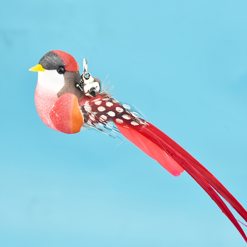TEMU 1pc Simulated Bird, Artificial Feathers Nylon Feathers, Replaceable Cat Toy Headband, Suitable For Indoor Cat Entertainment, Without Battery