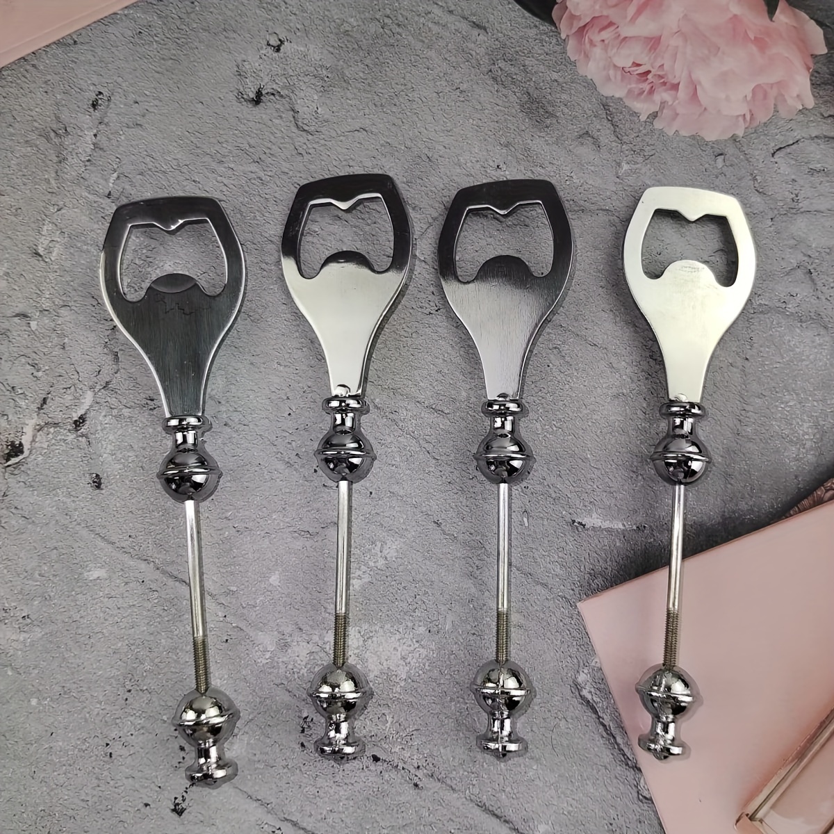 E-shop 4/10 Stück Einfarbige Flaschenöffner - Robustes Bar-Werkzeug für Zuhause und Bars - Elegante Hochzeitsgeschenke & Küchenhelfer