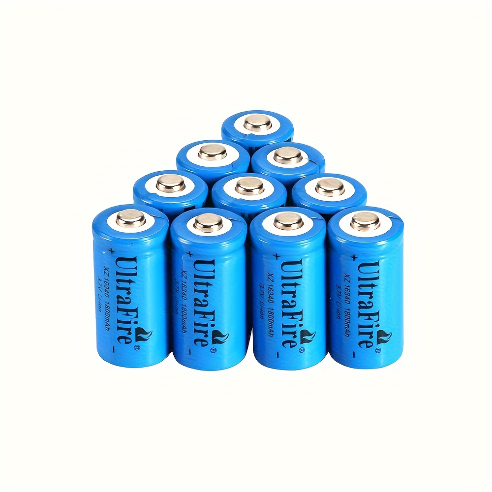 

10pcs 3.7v 16340 Lithium-ion Rechargeable Battery For Led Flashlight Remote Power Headlights, Essential For Apartments, University Dormitories, Household Small Tools