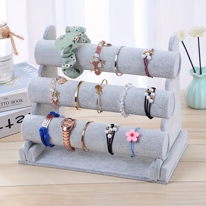 Three layer Velvet Bracelet Storage Stand Organize Display - Temu