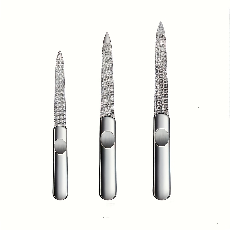 TEMU Roestvrijstalen Nagelvijlen, Dubbelzijdige Manicure Pedicure Verzorgingsgereedschap