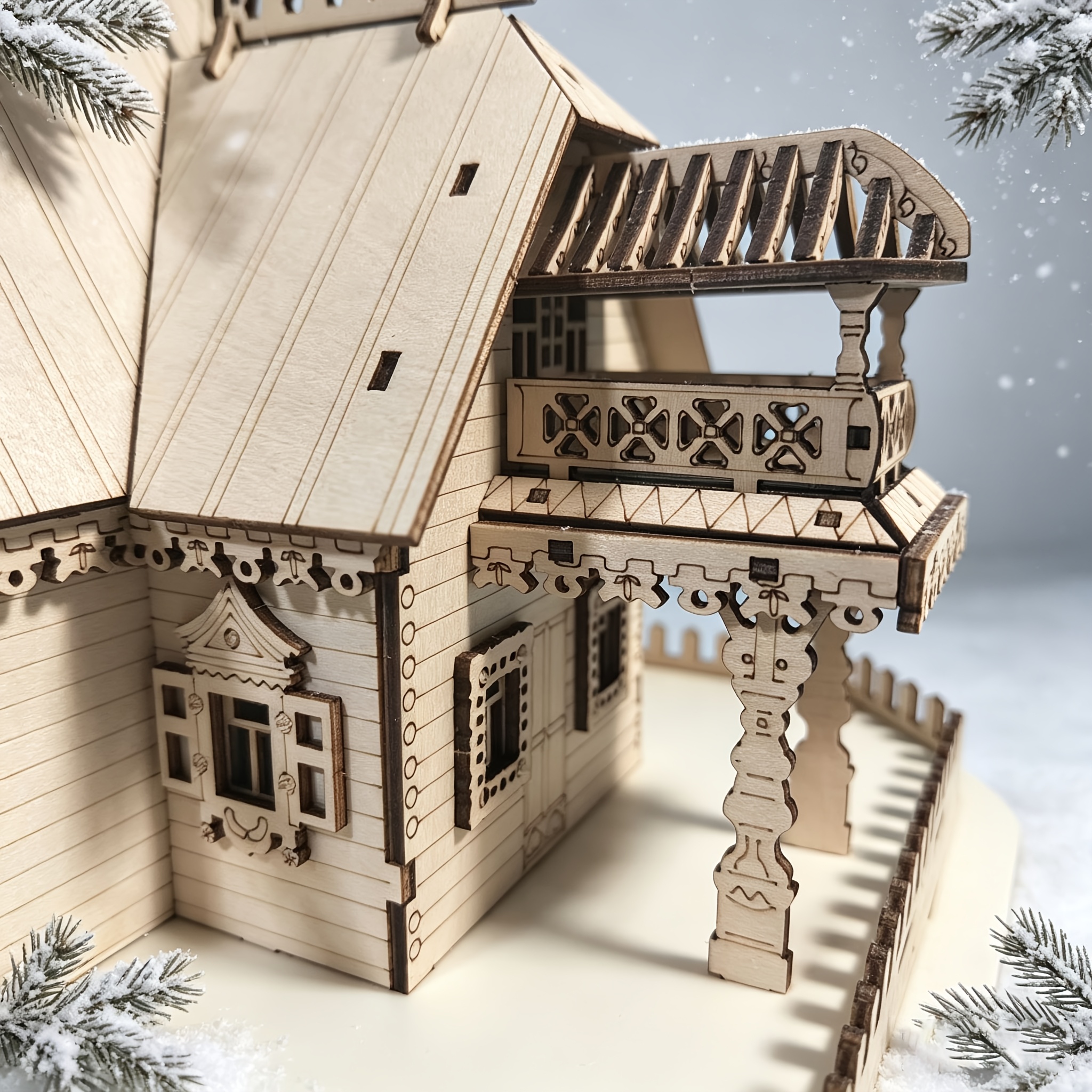 Puzzle Small Cottage 3D Model Kit, Fun Assembly Set