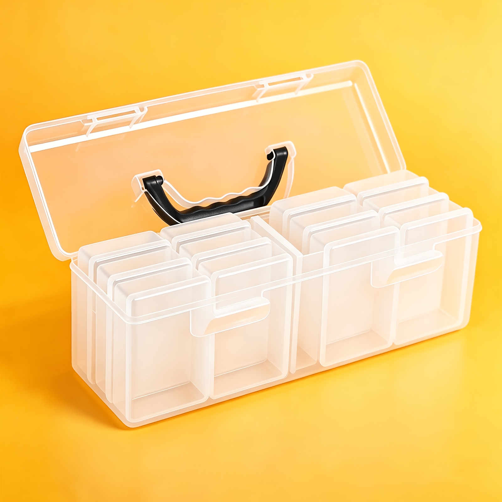 Image of 1set Card Storage Box, Plastic Storage Box For 1000 Cards, Trading, Baseball, Sports Card Storage Box, Card Storage Organizer, Playing Card Case, Fit For Standard Card