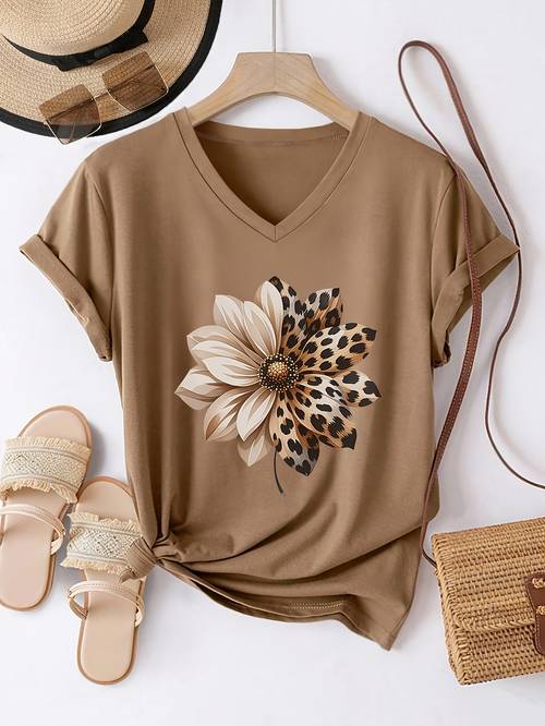 womens v neck short sleeve t shirt lightweight loose fit blouse suitable for casual sporty wear spring summer breathable top with v neck collar machine washable opaque shirt for daily outfits gym and layering