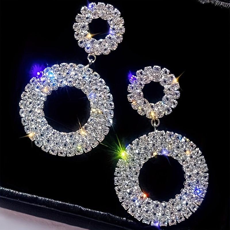 Image of Fashionable Trendy Accessory Claw Chain Welded Hoop Stud Earrings For Bridal Evening Banquet Jewelry Gift