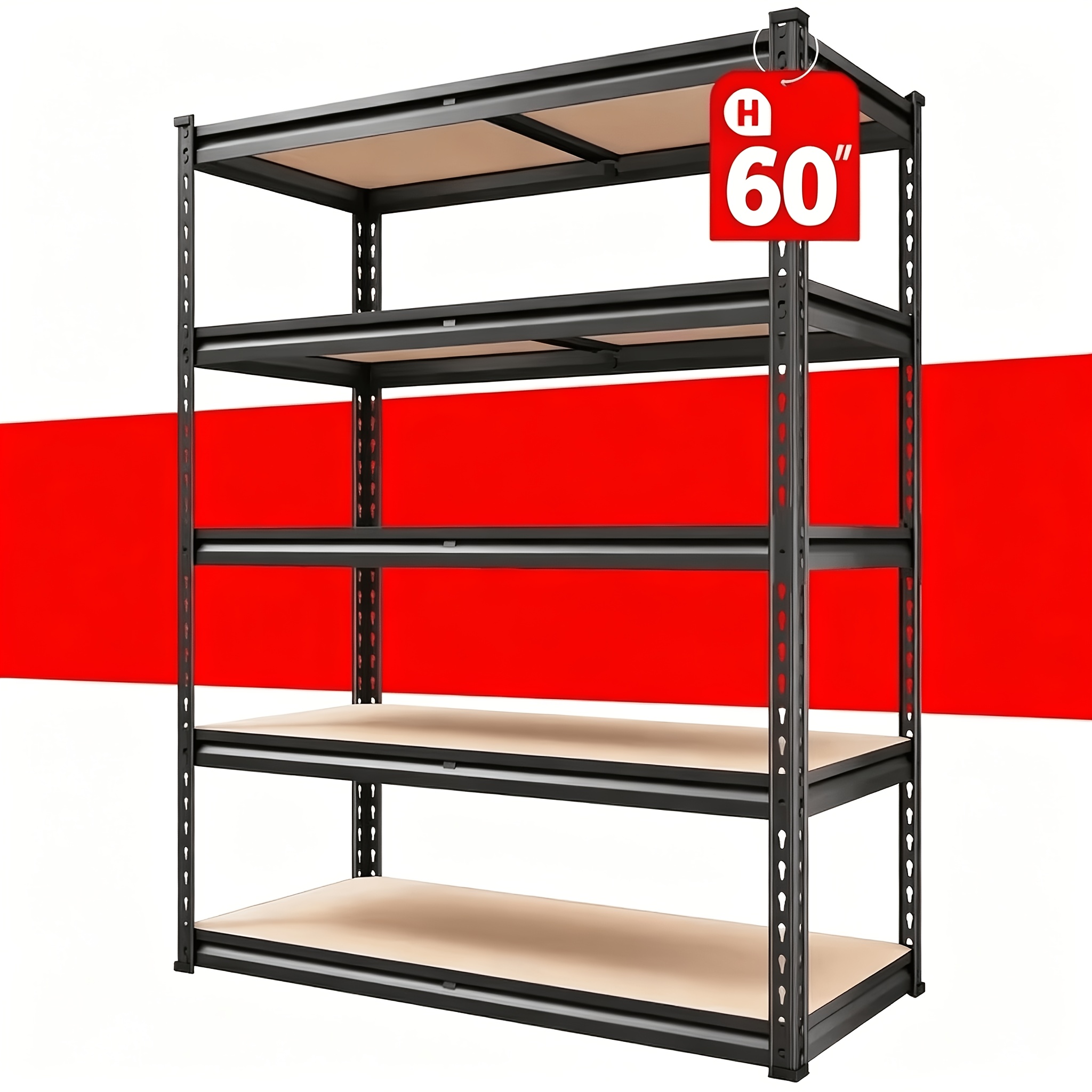 Image of 5-layer - Capacity 150-300 Kg, Suitable For Home, Office, Warehouse, Multi-functional Floor-standing Shelf With Durable , Durable And Easy To Assemble, Storage Rack, Multi-functional Shelf