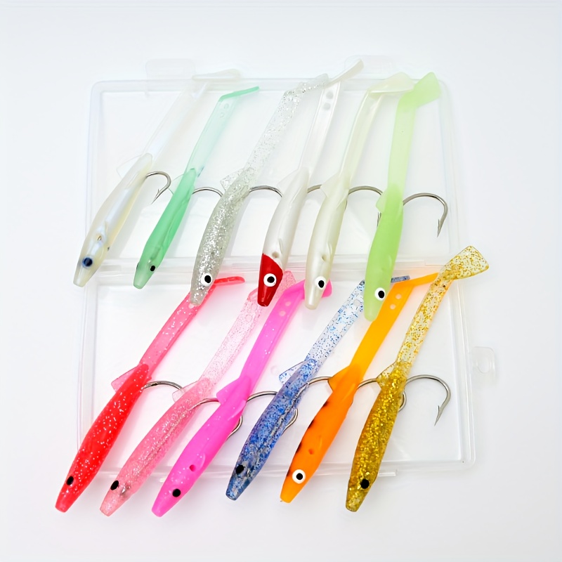 TEMU 12 Colors Realistic Eel Pvc Bait, Mixed Colors, Durable And Soft, Suitable For Freshwater And Saltwater Fishing, Fishing Tools, Fishing Bait And