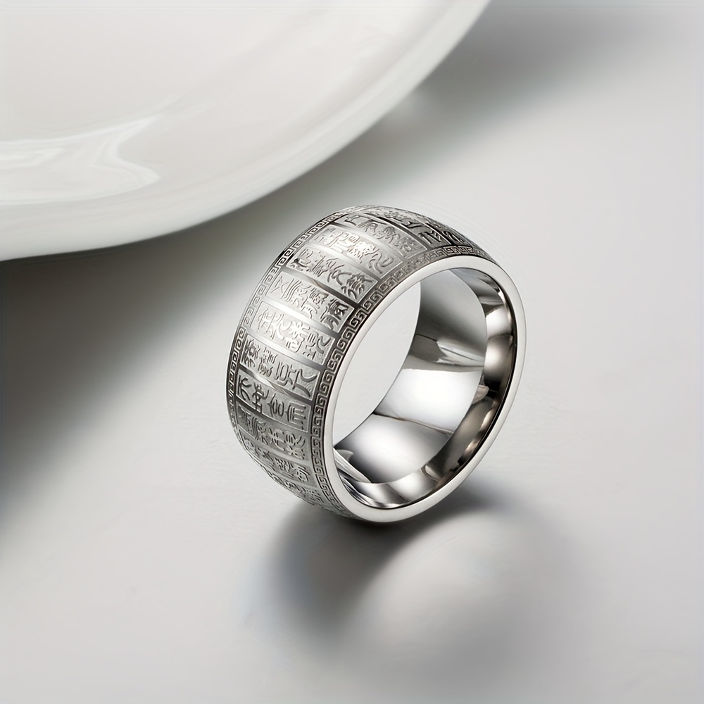 Titanium Stainless Steel-Plated Taoist Golden Light Ring