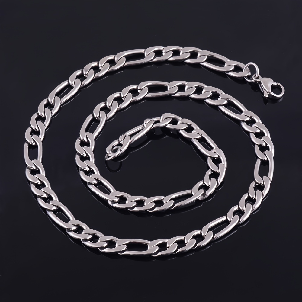 TEMU 1pc Durable Fashion Stainless Steel Cuban Chain Necklace
