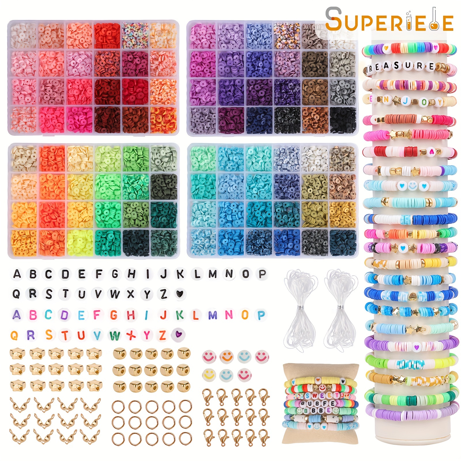 

/9600pcs 96 For Bracelet Kit, Heishi Jewelry Set, Preppy Kit, , 6*1mm