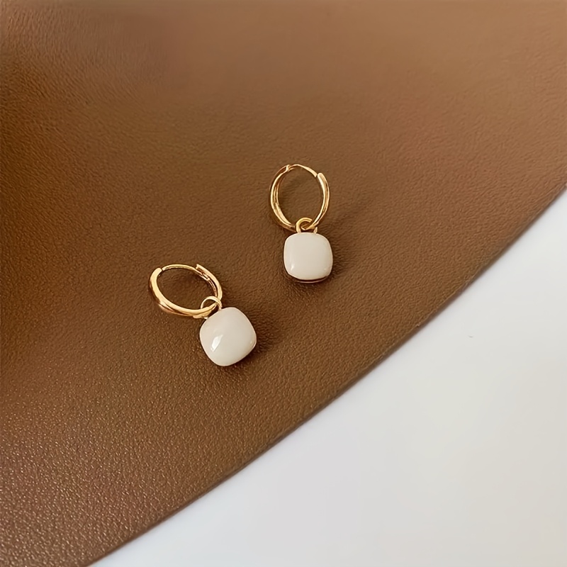 TEMU A Pair Of Classic And Luxurious Drop-style Enamel Ear Studs, A Fashionable Accessory Suitable For Daily Wear And Vacations, An Ideal Gift For