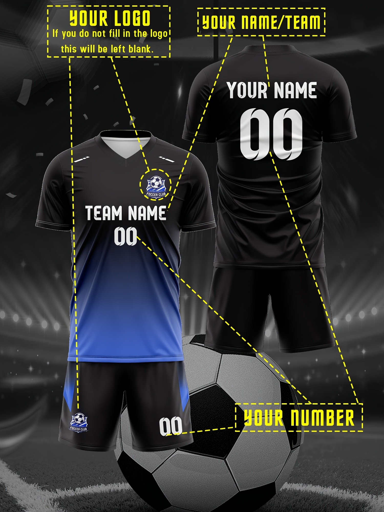 customizable soccer jersey set men personalized Temu Canada