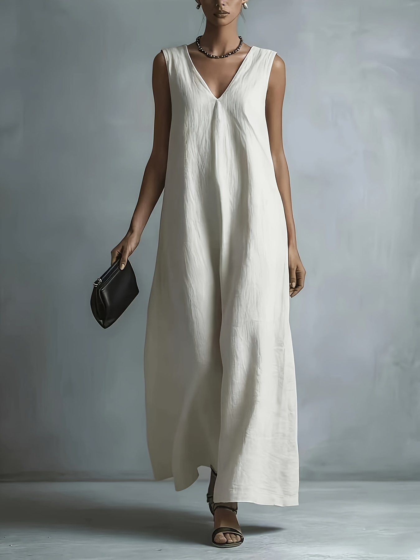sachin and babi light blue dress Amal Embroidered Cotton Maxi Dress