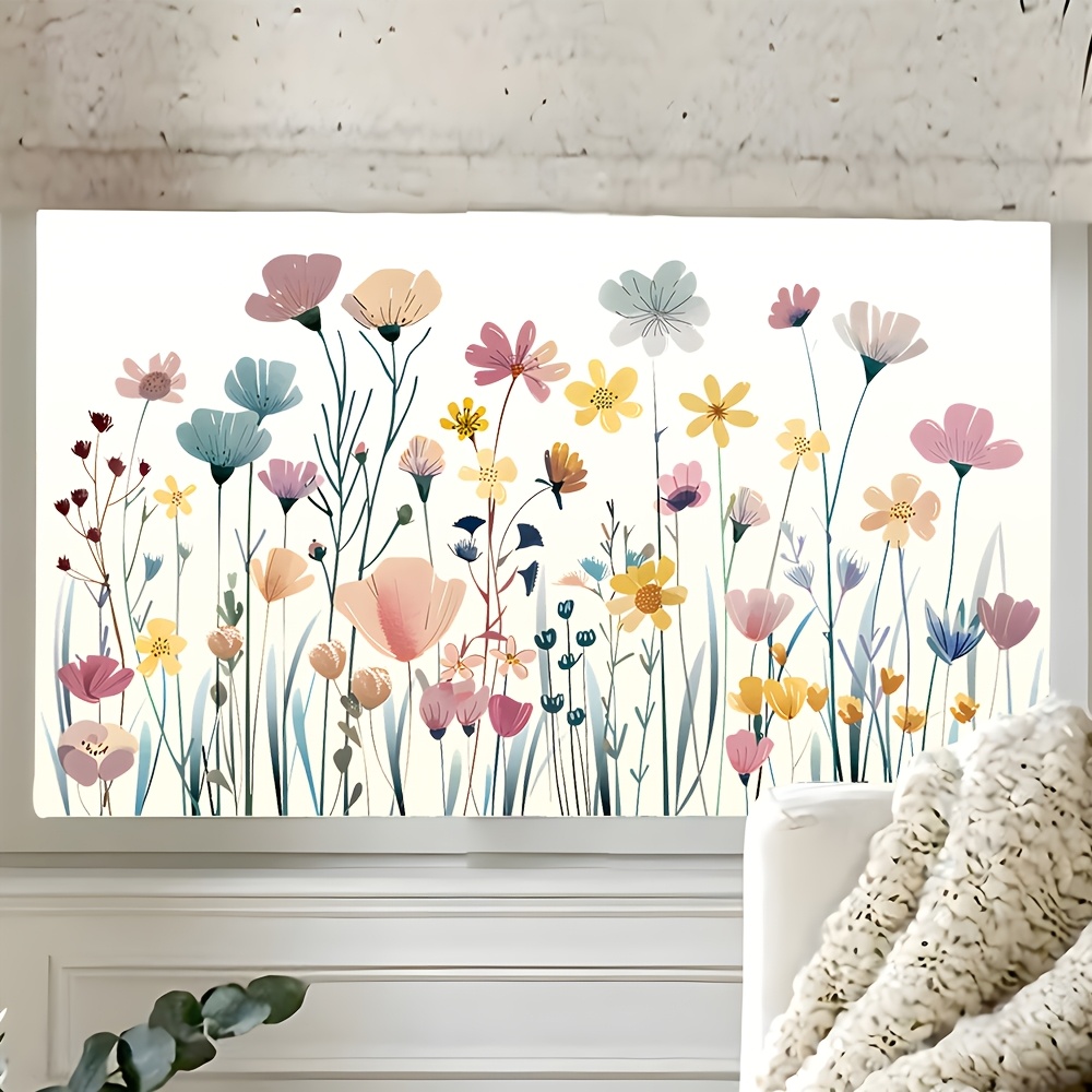 Image of 1pc Light-colored Window Glass Sticker - Cozy Plant-themed Decal, Removable Self-adhesive Decoration For Home Windows, Elegant And Fresh Spring-summer Style Home Decor Item
