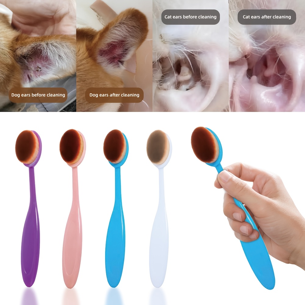 

1pc Gentle Pet Ear Care Cleaning Brush - Self-cleaning, Soft Nylon Bristles For , -free Grooming 6 Colors, Ideal For Home , Dog Brush