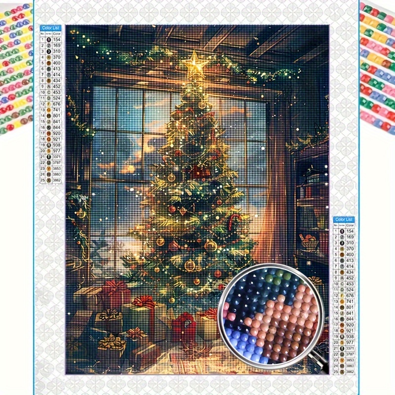 

Christmas Tree 5d Diamond Painting Kit, Full Drill Round Rhinestones, 11.8x15.8 Inches - Diy Mosaic Wall Art For Beginners, Perfect For Home & Office Decor, Ideal Holiday Gift