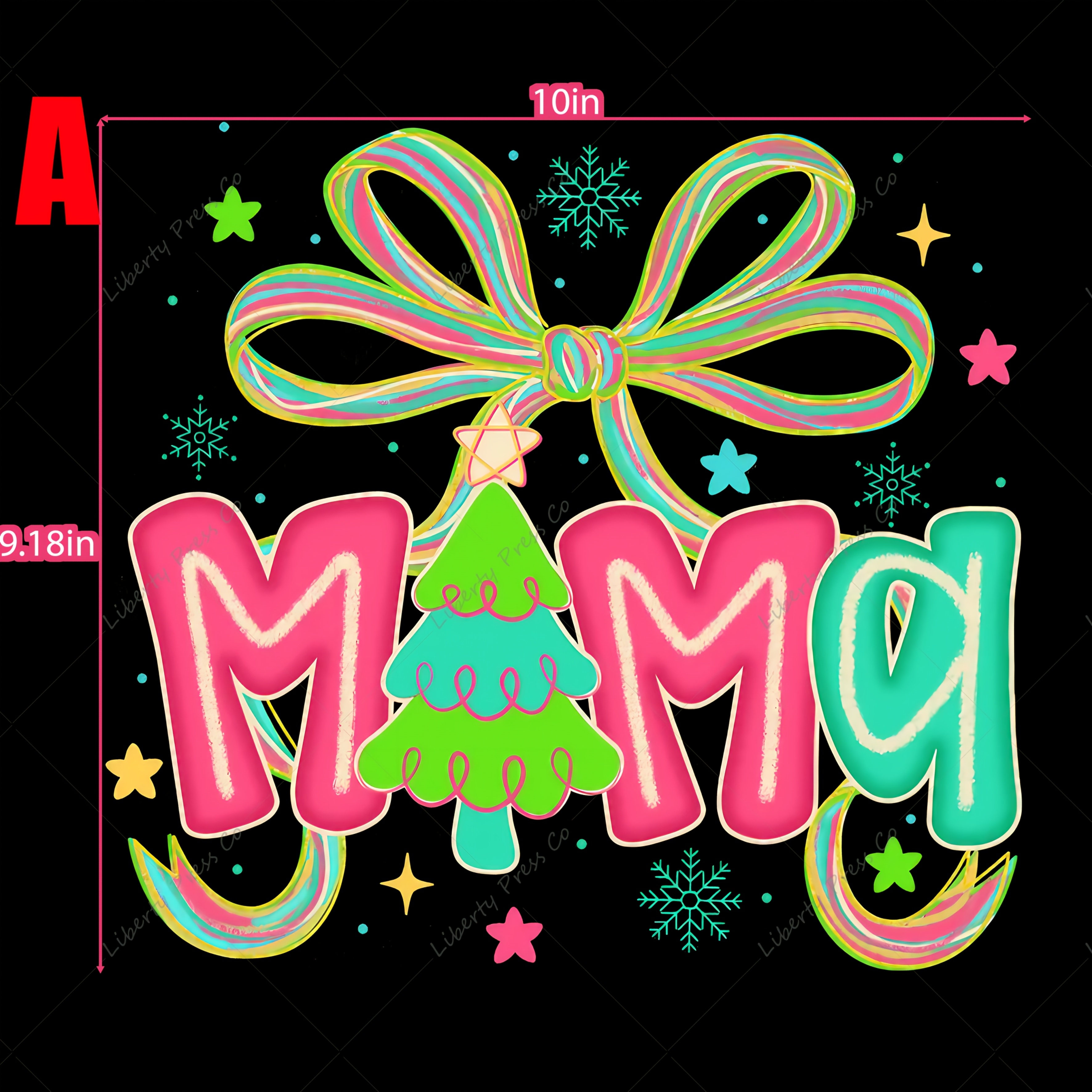 TEMU 10-inch Iron-on Vinyl Decals For Christmas Family Heat Transfer Stickers, Featuring Like Mama, , , , , And Aunt, Complete With Bows And Trees.