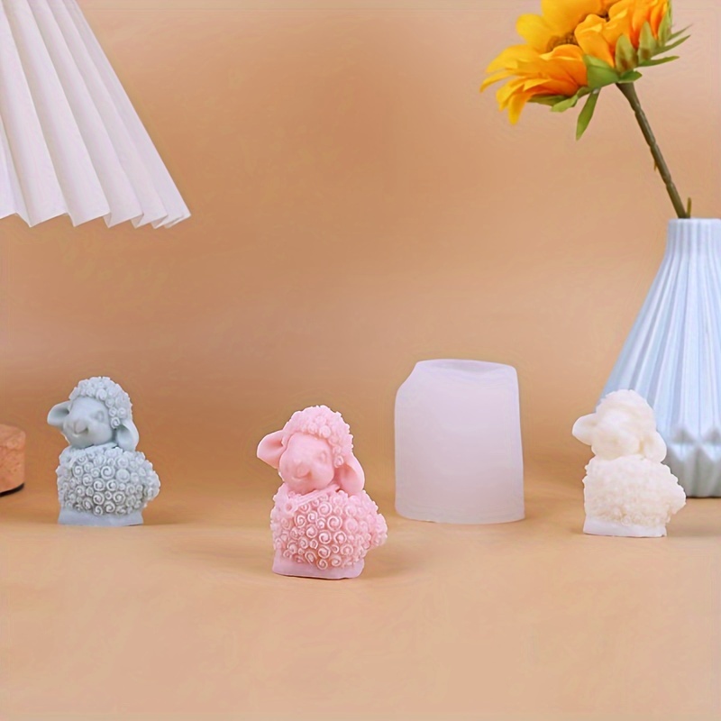 

3d Sheep Silicone Candle Mold Set For Diy Aromatherapy Plaster Home Decor, Scented Stone Casting, Fondant Baking Cake Decoration - Rectangle Shape Silicone Molds