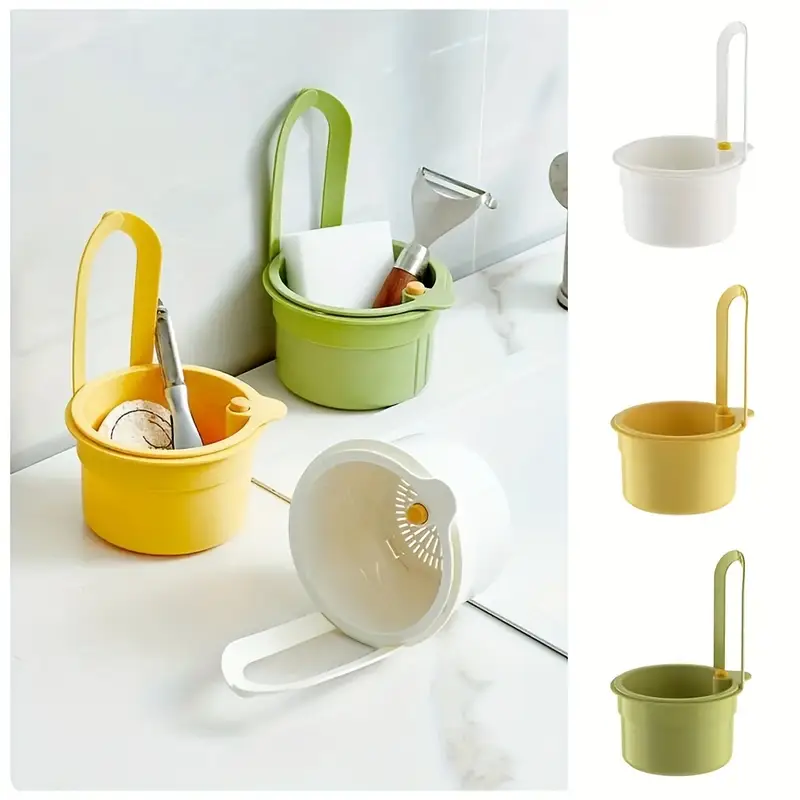 1pc hanging sink drain basket removable   with easy clean durable plastic space saving design for kitchen bathroom sturdy construction Product details 8