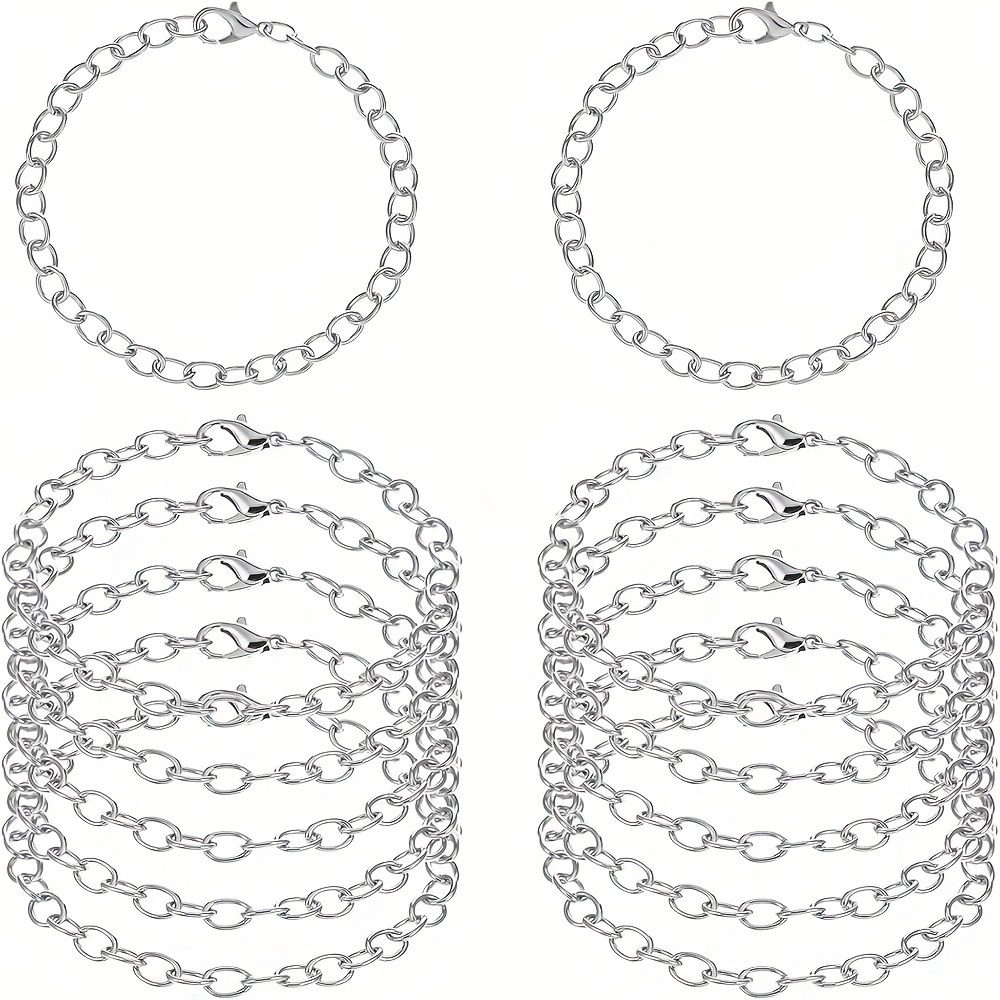 E-shop 12 Stück Armband Schmuckherstellung Ketten Karabinerverschluss Verbindungsarmband Herren- und Damen Schmuck Armband Herstellung Handwerk Schmuck