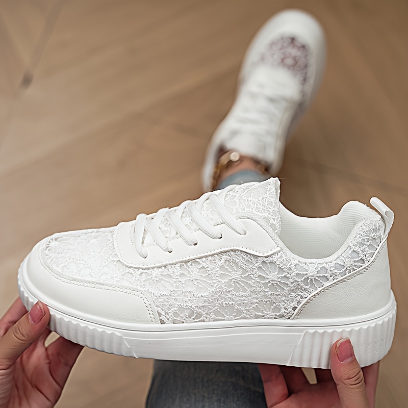 Image of Women's Shoes, Breathable, Mesh, Wide Feet, Casual Shoes, Lace, Sexy, Versatile, Flat, Women's Sneakers, Women Shoes