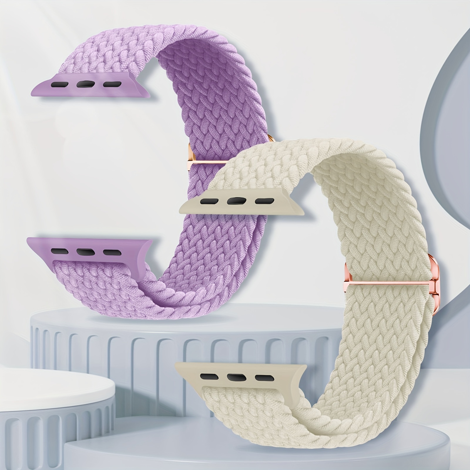 

For Apple Braided Bands - Set Of 2 - & - - Suitable For 38/40/41mm And 42/44/45/49mm Wrist