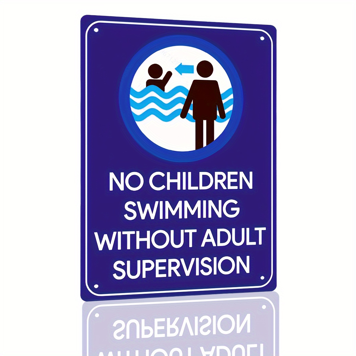 

1pc No Swimming Without Adult Supervision(12x8 Inches/30x20cm), Tin Plate, Pool Safety Sign, Pool Warning Sign, Pool Tinplate