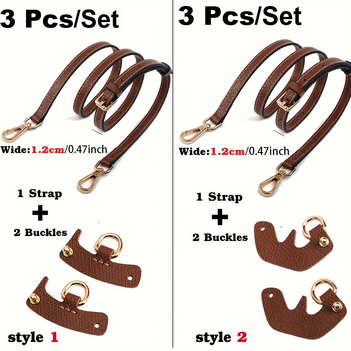 

Set Buckles, 3- Kit For Long Handbags, To Install Detachable 2 , Gold , For Bag And Customization