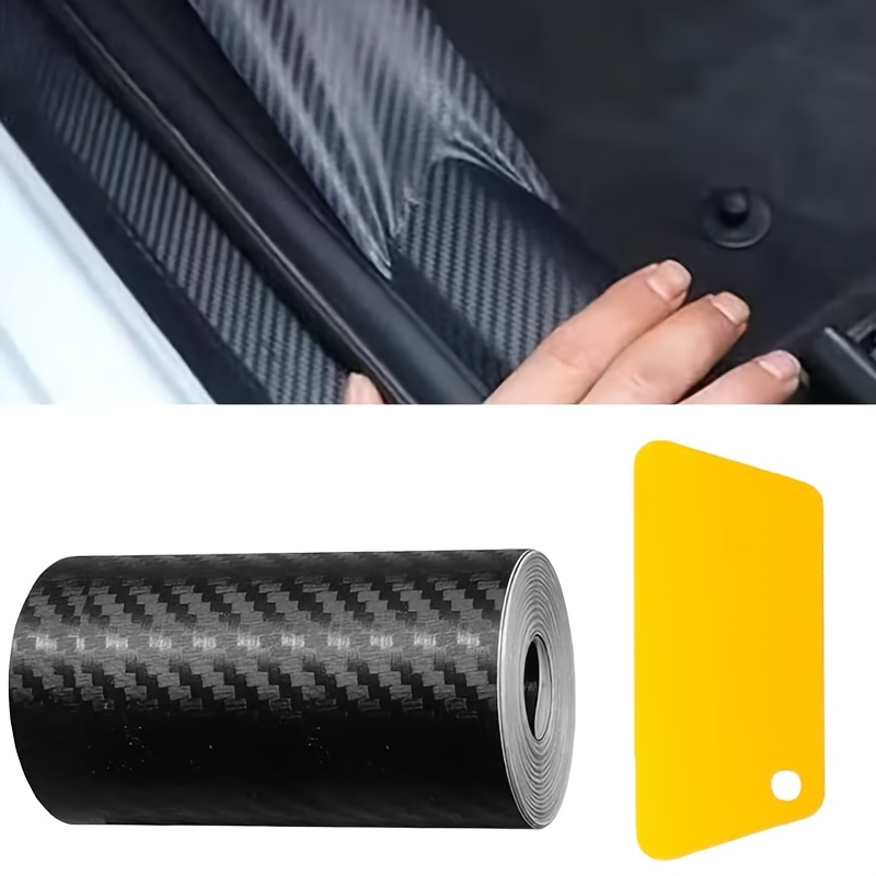 TEMU 2 piezas/juego, Adhesivo de fibra de carbono para coche, Rollo de adhesivo decorativo 3D para puerta y ventana, Adecuado para la mayoría de