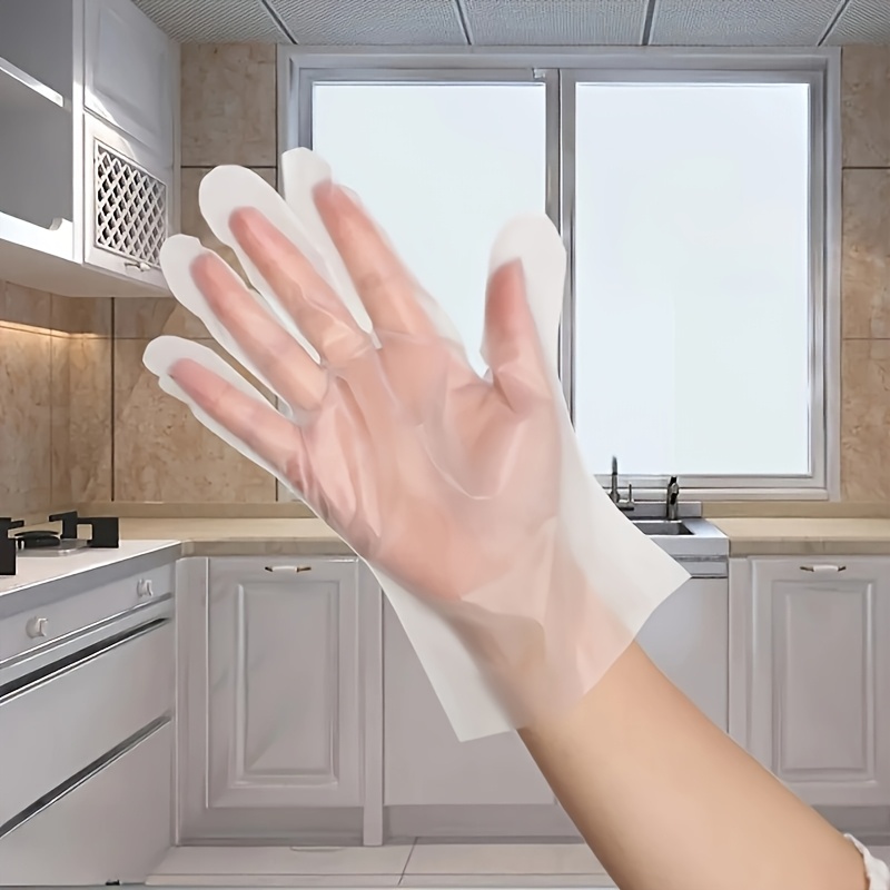 100/200pcs Boxed Disposable Transparent TPE Gloves, Household Cleaning Gloves, Suitable for Cleaning Hygiene, Hair Dyeing, Pet Bathing, Household Kitchen and Bathroom Cleaning Supplies, Household Gadgets