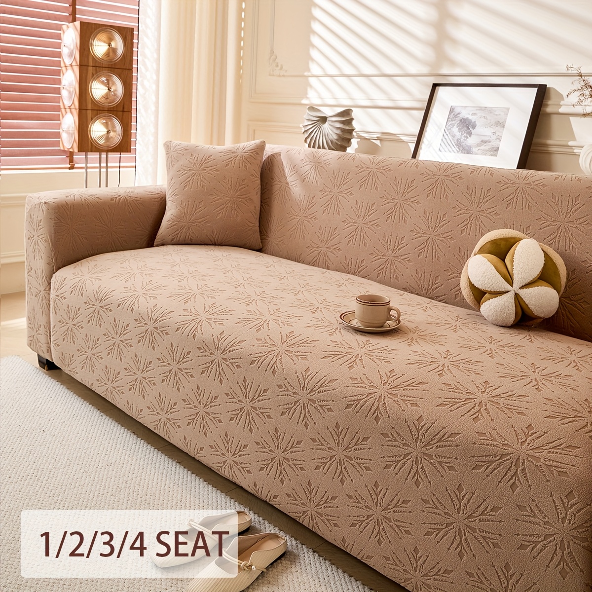TEMU -patterned Knitted Sofa Cover That Fits , Featuring Elastic For For Armchairs. Cat-scratch Resistant, Making It Ideal For Homes With Pets. Is