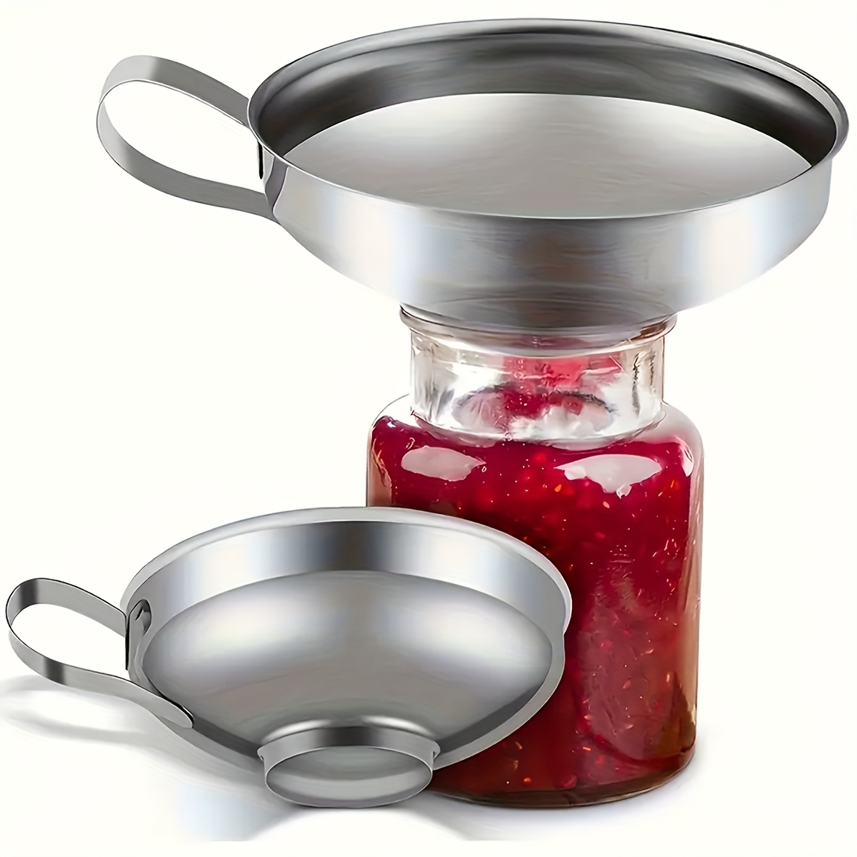 TEMU 2pcs Canning Funnel Set, Stainless Steel Canning Funnel Set