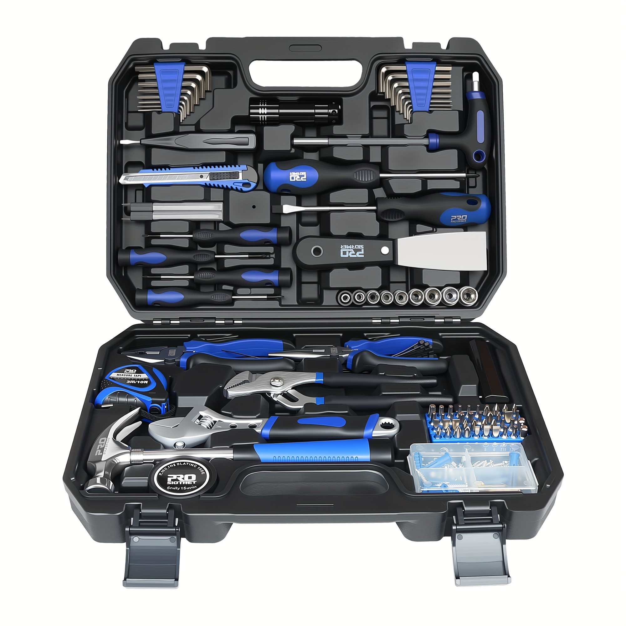 209ks Sada náradia Sada náradia pre domácnosť s prenosným boxom na náradie Univerzálna sada náradia pre domácnosť obsahuje pre každodenné použitie