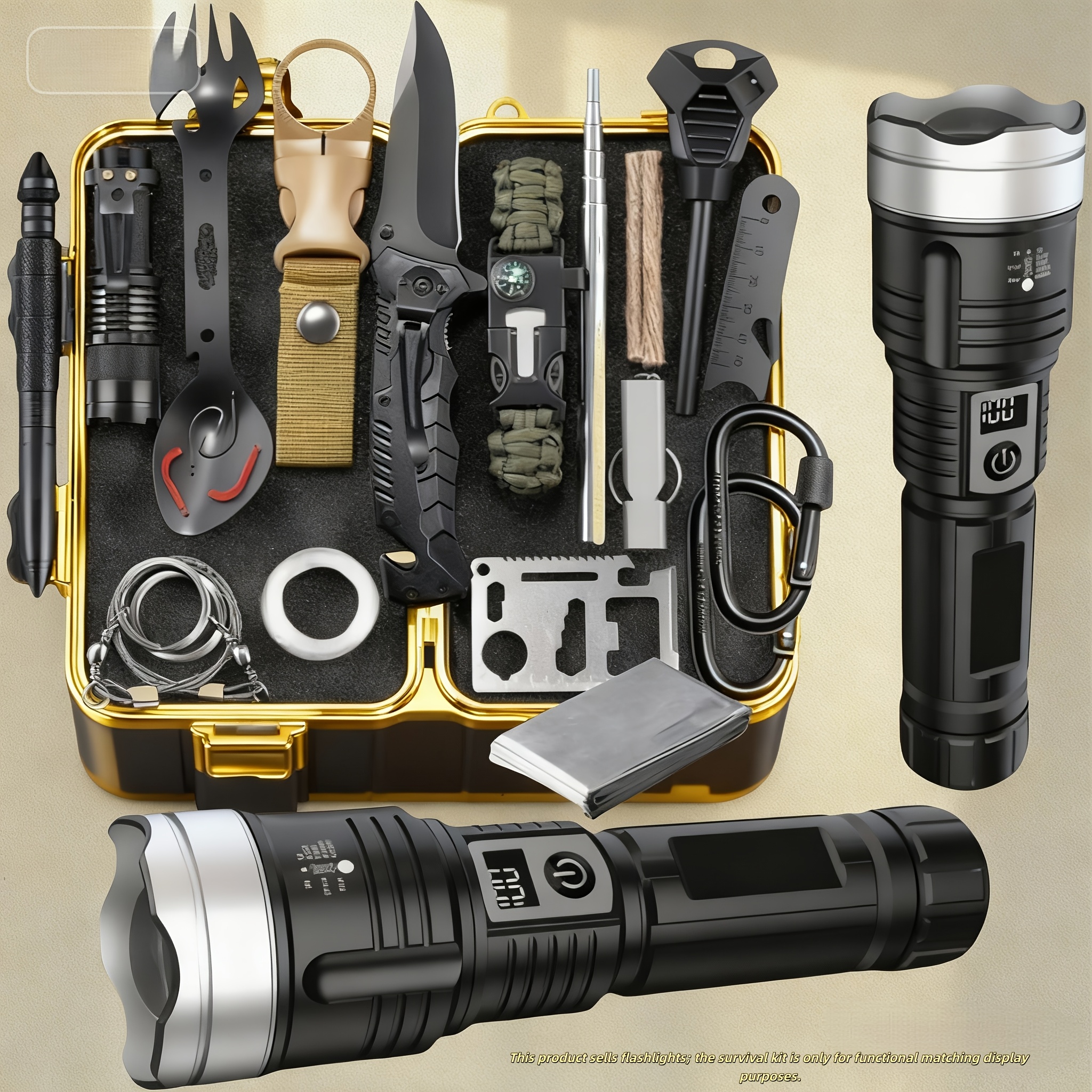 TEMU 2pcs Outdoor Set, Strong Flashlight, Floodlight, Outdoor Emergency Lighting Lamp, Ultra-long Led Light, Suitable For Outdoors